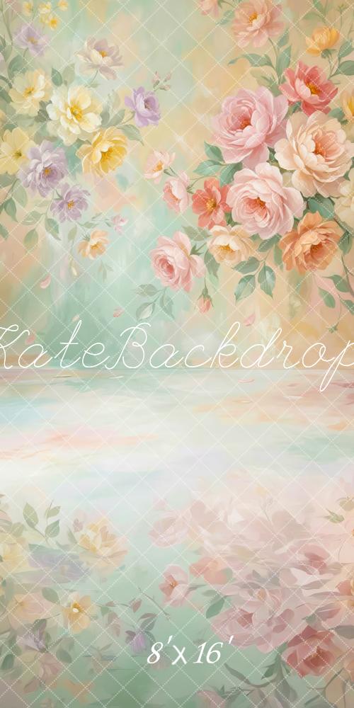 TEST Kate Sweep Pastel Floral Garden Reflections Printed Backdrop Designed by Patty Roberts