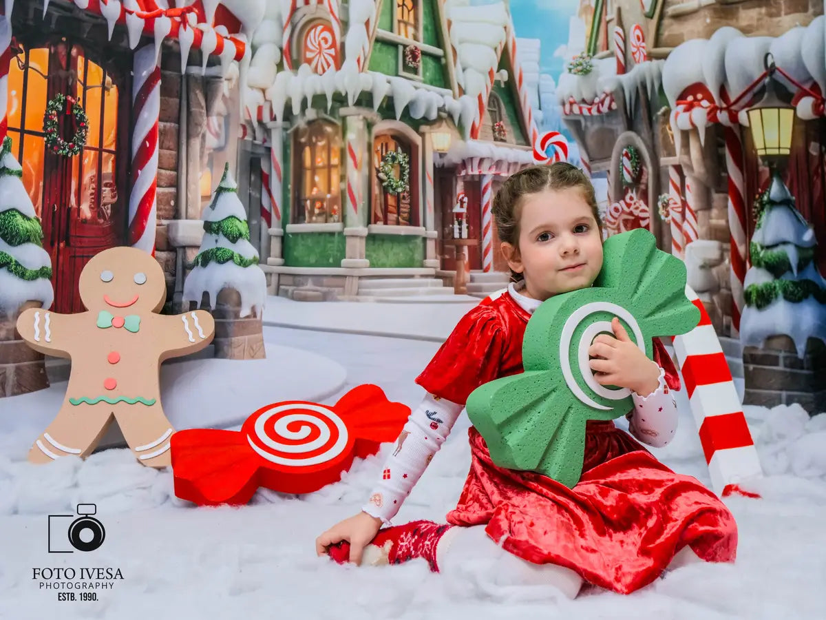 Winter Christmas Town Backdrop Ontworpen door Emetselch