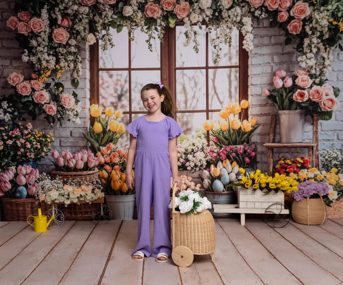 Kate Easter Flower Arch Spring Window Backdrop Designed by Emetselch