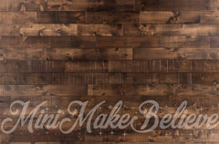 Kate Dark Brown Old Wooden Floor Printed Backdrop Designed by Mini MakeBelieve