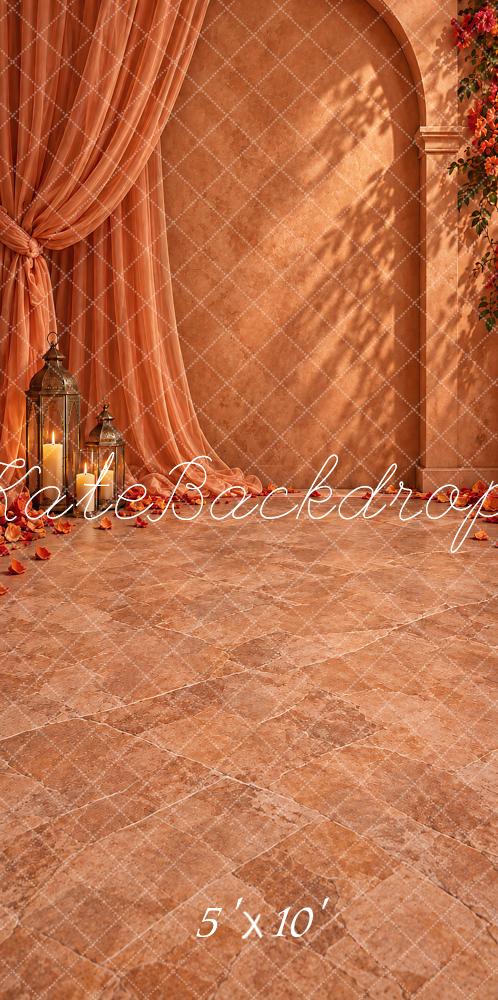 Kate Sweep Terracotta Draped Arch Wedding Printed Backdrop Designed by Vertigo Productions