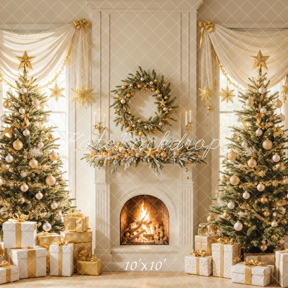 Kate Christmas Tree Fireplace Wreath Gifts Backdrop Designed by Emetselch