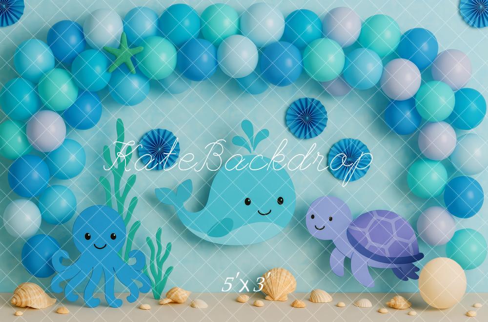 Smash di Torta Animali Sottomarini Fondale con Palloni Designed by Patty Roberts