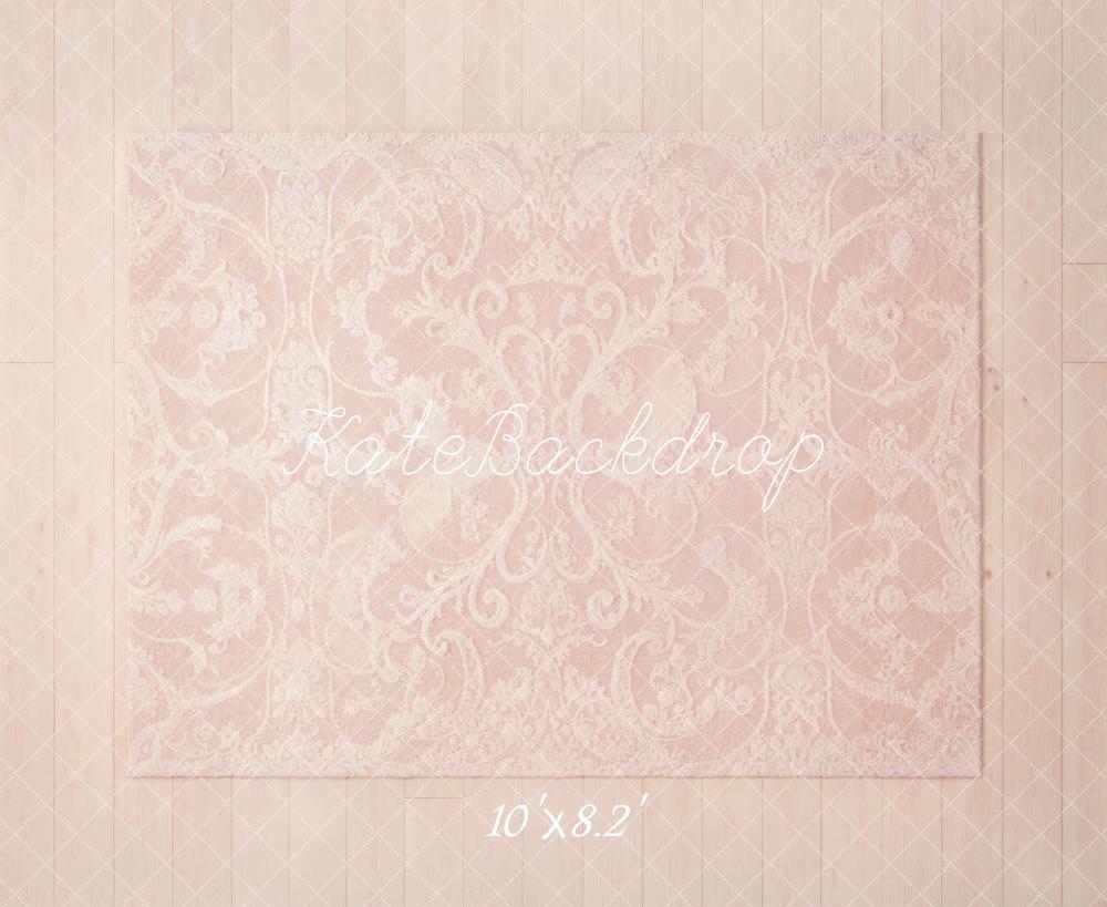 Kate Pink Ornate Damask Pattern Floor Backdrop Designed by Kate Image