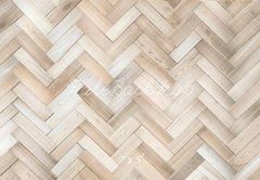 Kate Light Wood Herringbone Floor Printed Backdrop Designed by Kate Image