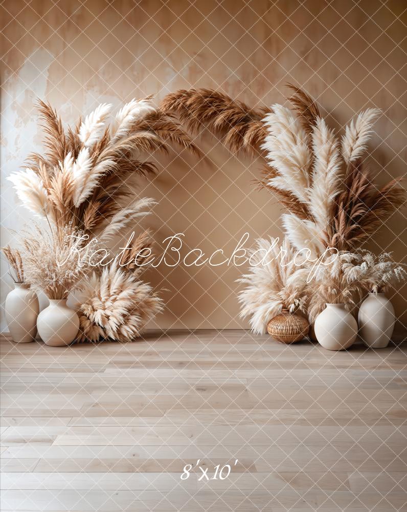 Kate Boho Pampas Grass Floral Arch Backdrop Designed by Emetselch