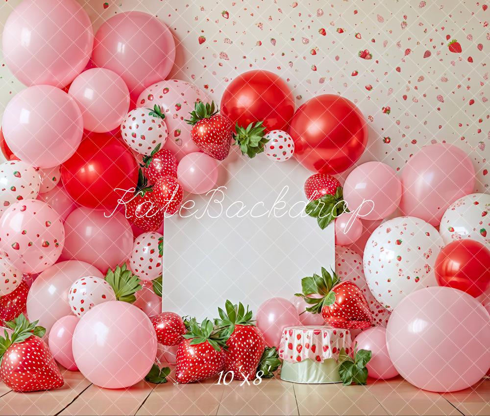 Fondo de globos de fresa de primavera para pastel de smash diseñado por Emetselch