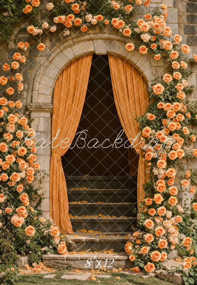 Arco de Flores Romántico con Escaleras en Cascada Fondo Diseñado por Emetselch