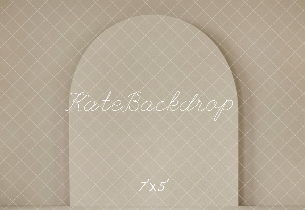 Kate Minimalism Beige Arch Wall Printed Backdrop Designed by Emetselch