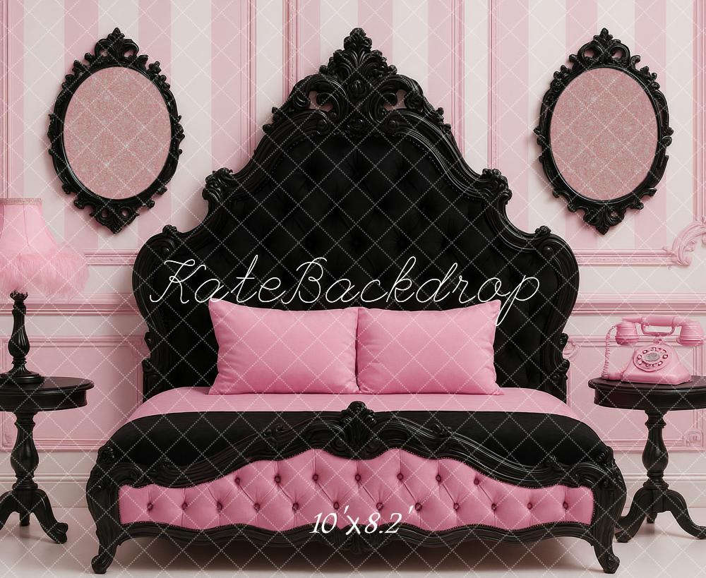 Kate Boudoir Headboard Pink Black Vintage Bedroom Backdrop Designed by Ashley Paul