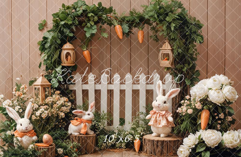 Easter Bunny Greenery Arch Foto Achtergrond Designed by Emetselch