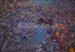 Kate Fall Leaves Pathway Printed Backdrop Designed by Emetselch