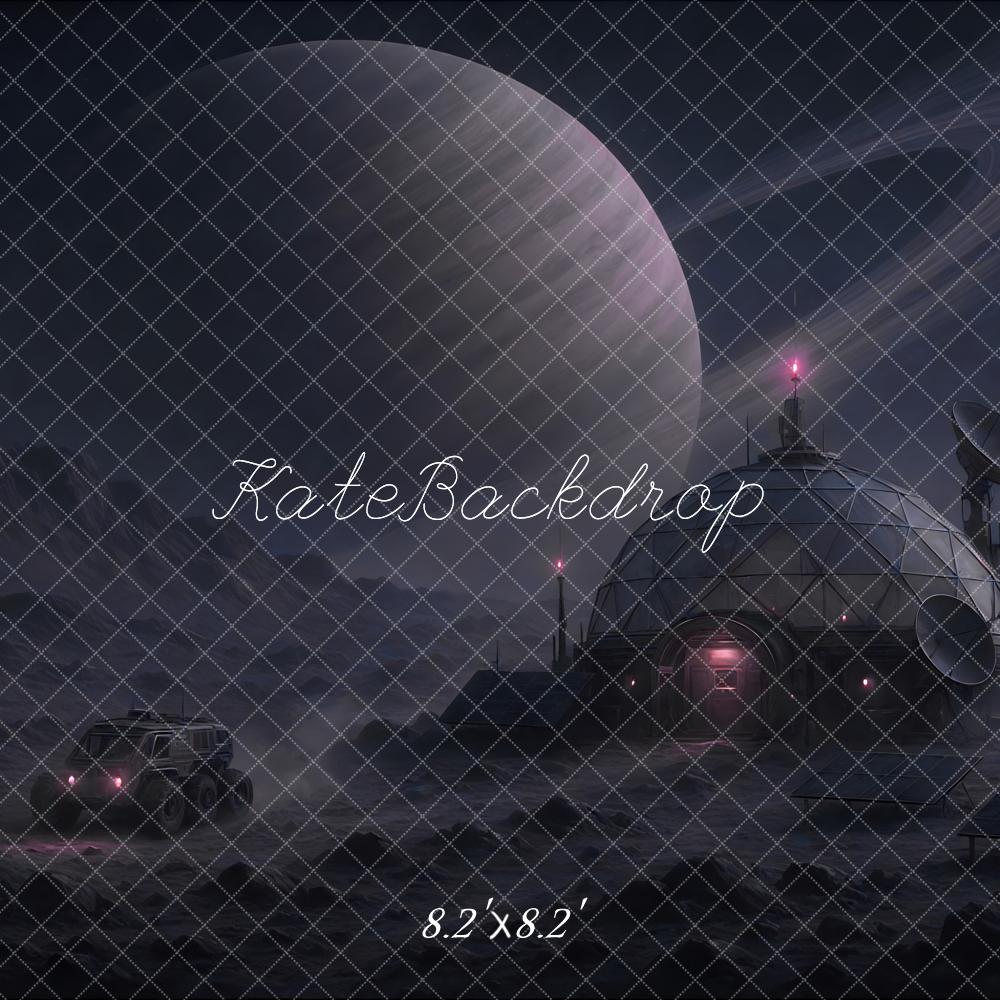 Kate Futuristic Space Planet Night Saturn Printed Backdrop Designed by Mini MakeBelieve
