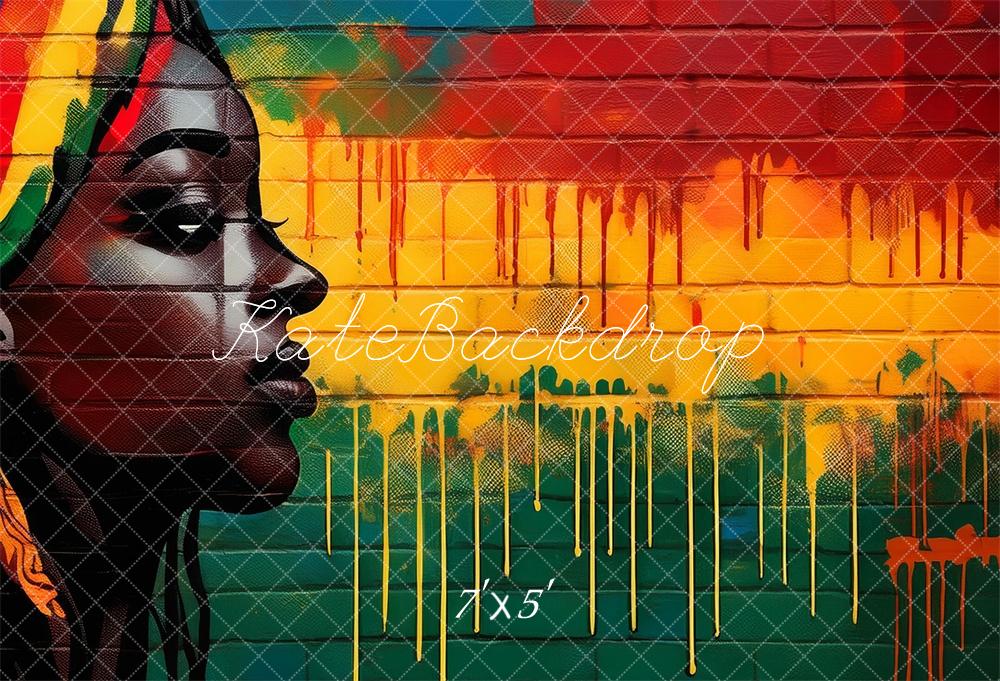 Kate Black History Face Graffiti Wall Backdrop Designed by Mandy Ringe Photography