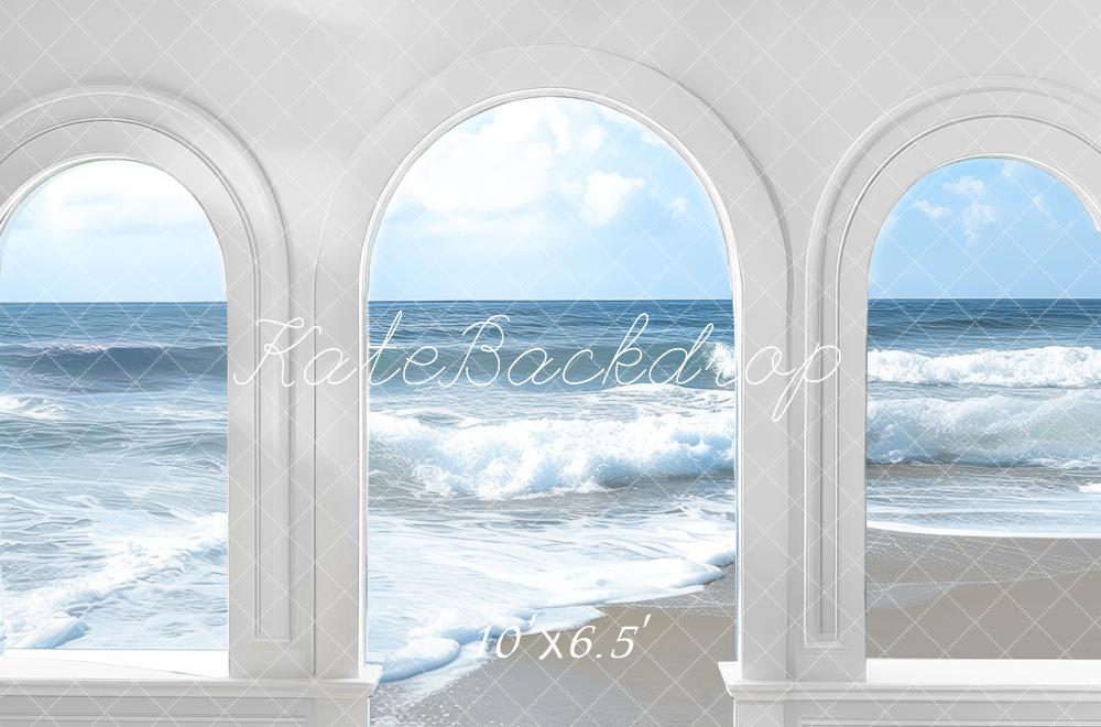 Kate Ocean View Arch Window Backdrop Designed by Mini MakeBelieve