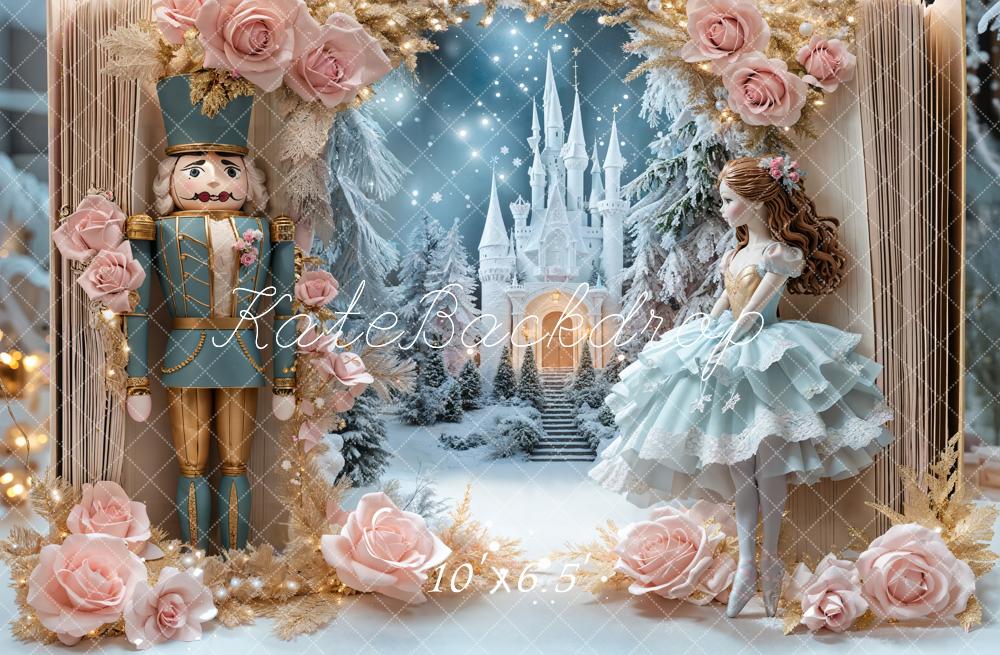 Kate Christmas Nutcracker Winter Castle Princess Backdrop Designed by Emetselch