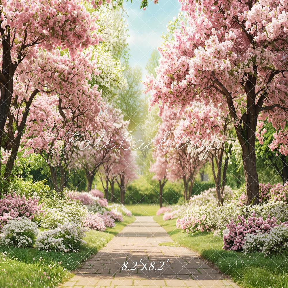 Kate Spring Cherry Blossom Pathway Backdrop Designed by Emetselch