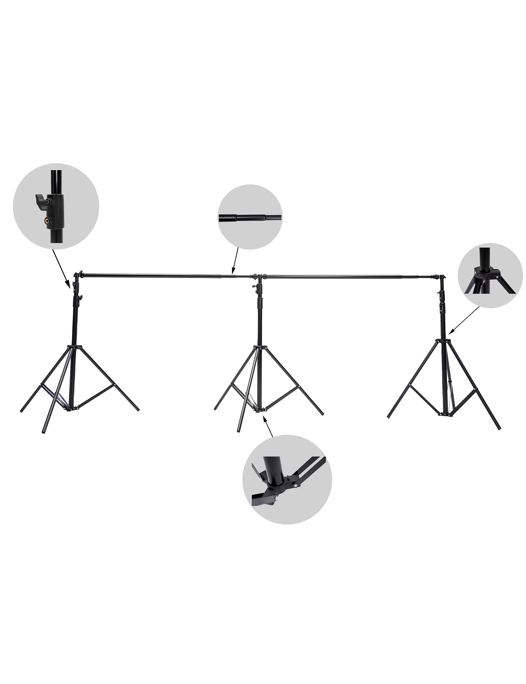 Kate 20x10ft (6x3m) Photography Backdrop Frame Stand Kit for Room Set (including 8 clips + one carrying case)