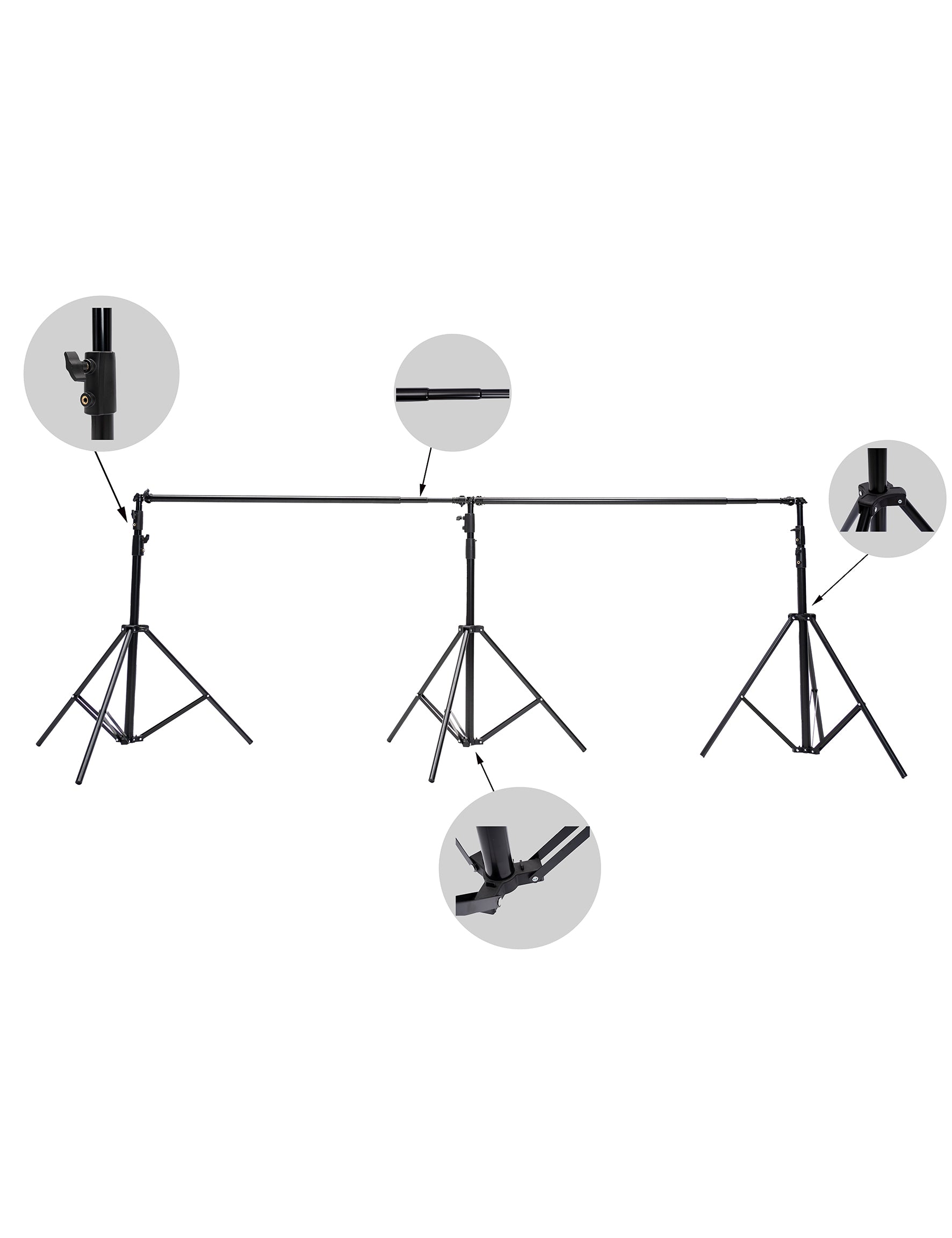 RTS 20x10ft (6x3m) Fotografie Achtergrondframe Stand Kit voor Kamerset (inclusief 8 clips + een draagtas)(ALLEEN VS)