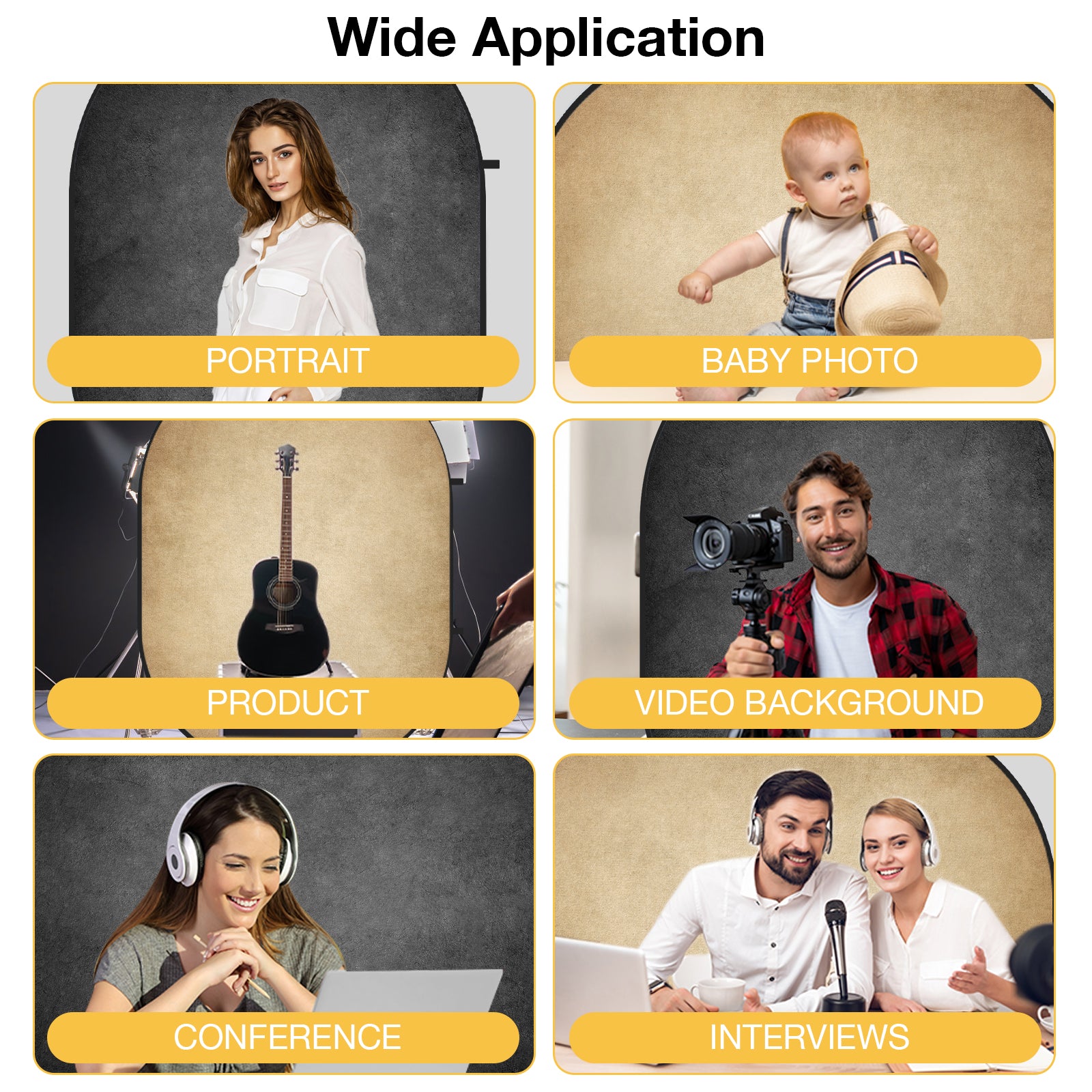 RTS Kate Abstract Gray / Beige Microfiber Collapsible Backdrop for Photography 5X6.5ft(1.5x2m) (US & CA Only)