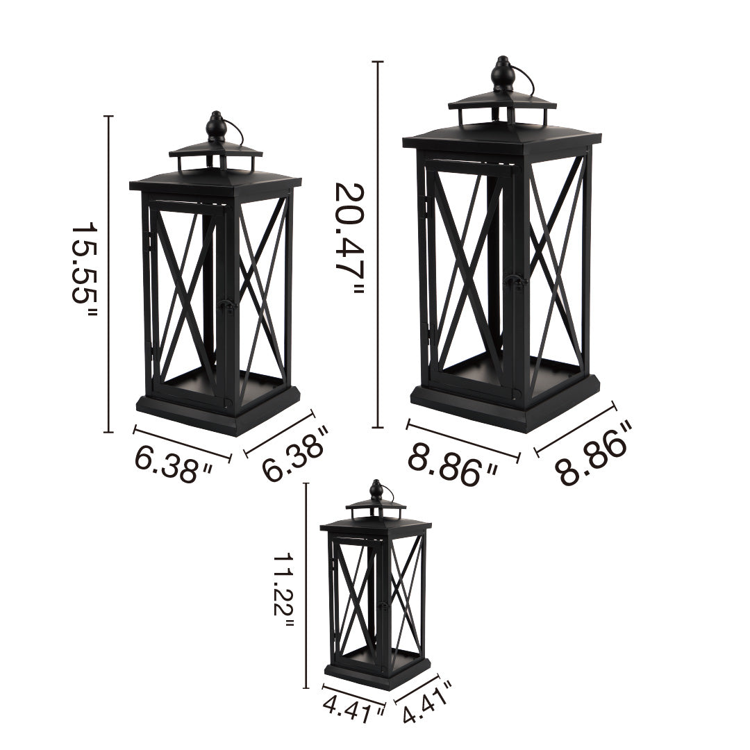 Kate Black Iron Lantern Set for Photography