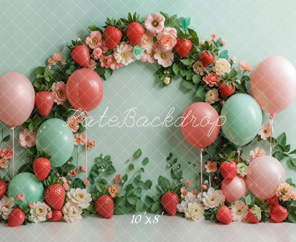 Kate Cake Smash Strawberry Flower Arch Backdrop Designed by Kate Image