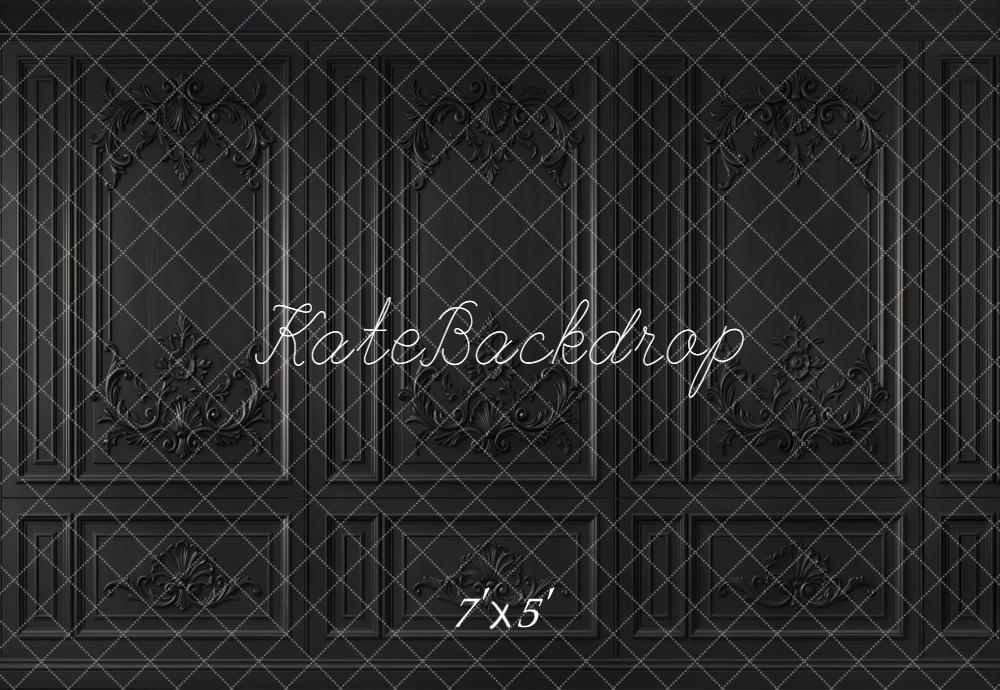 Kate Vintage Black Ornate Wall Printed Backdrop Designed by Kate Image