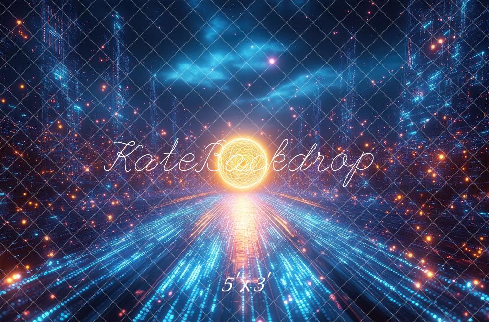 Futuristic Neon Universe Foto Achtergrond Designed by Mini MakeBelieve