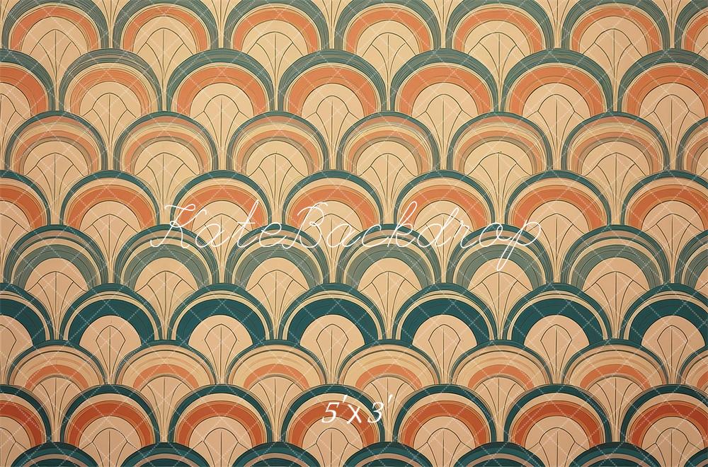 Kate Mid Century Modern Retro Scallop Pattern Backdrop Designed by Mandy Ringe Photography