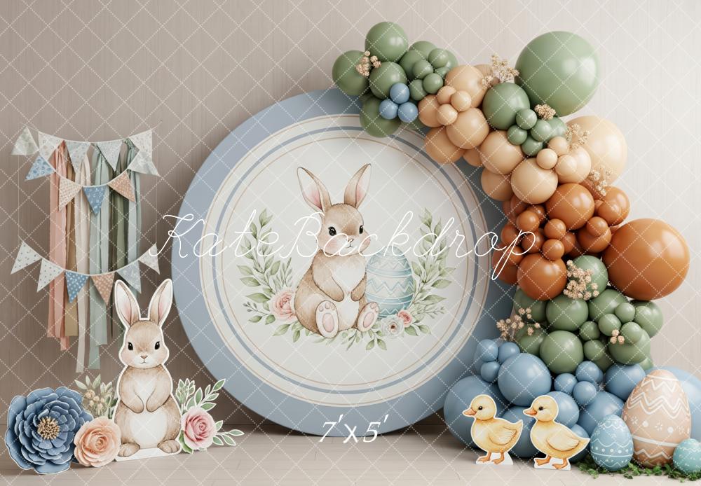 Kate Easter Bunny Pastel Balloons Duck Eggs Floral Backdrop Designed by Patty Roberts
