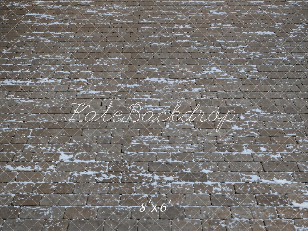 Kate Cobblestone Snow Floor Printed Backdrop Designed by Emetselch