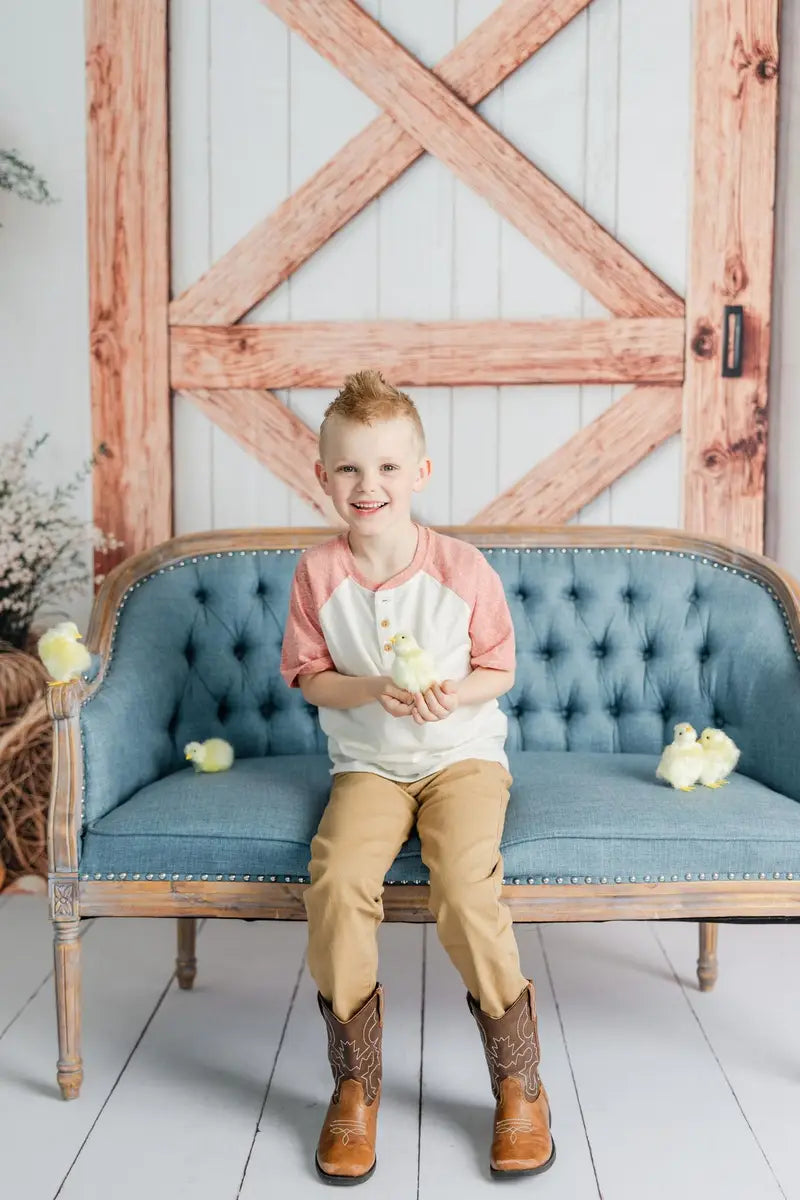 Kate Easter Floral Rustic Barn Door Backdrop Designed by Emetselch