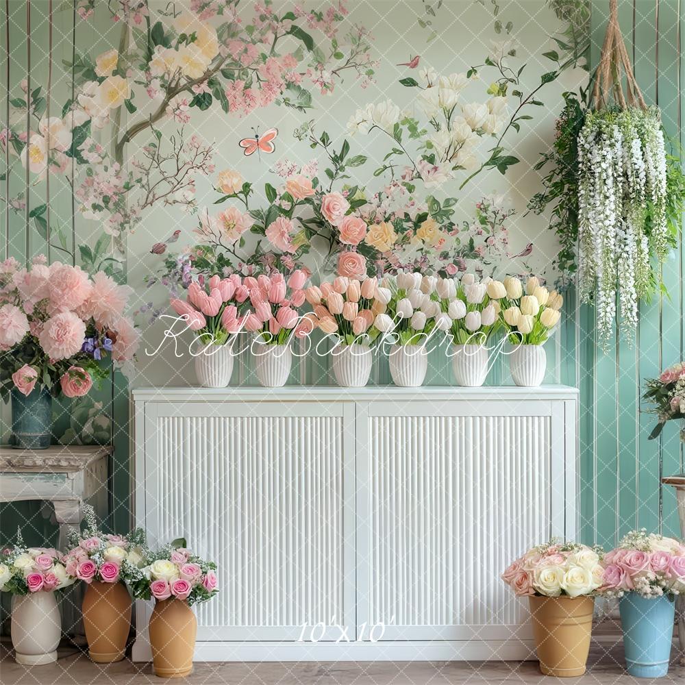 Fondo Pastel Floral Vintage de Primavera Cabinet Designed by Mini MakeBelieve
