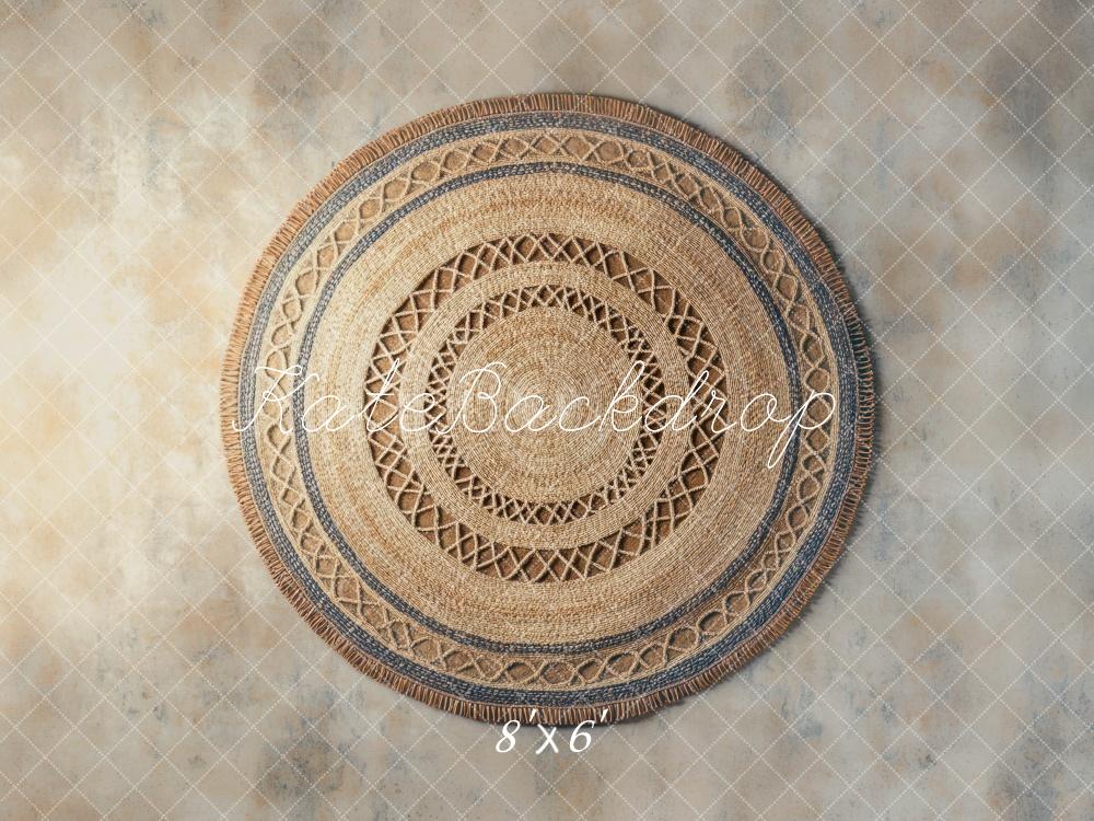 Kate Boho Printed Circular Jute Carpet Floor Backdrop Designed by Mini MakeBelieve