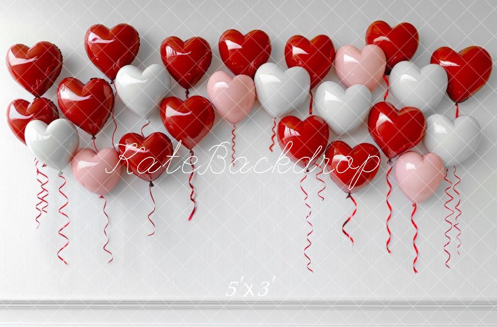 Kate Valentine Heart Balloon White Backdrop Designed by Mini MakeBelieve