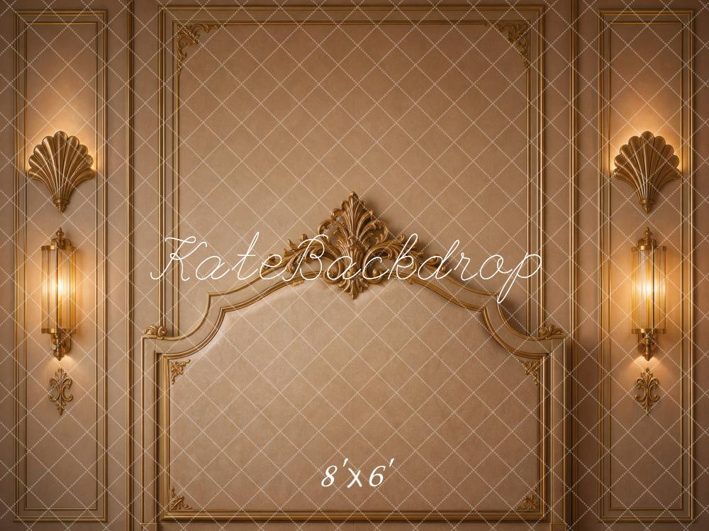 Kate Headboard Gold Ornate Vintage Wall Panel Printed Backdrop Designed by Vertigo Productions