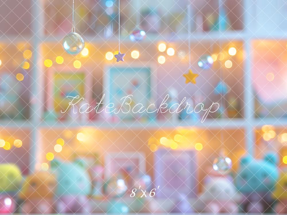 Kate Gamer Girl Wall Bokeh Starry Shelf Backdrop Designed by Mini MakeBelieve