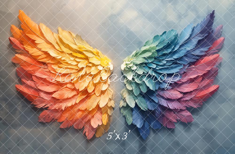 Fondo de alas de plumas de arcoíris Diseñado por Emetselch