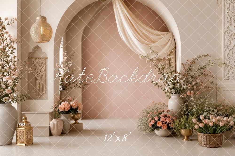 Kate Boho Spring Floral Arch Drapery Printed Backdrop Designed by Ashley Ward