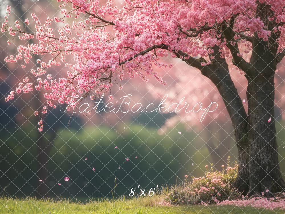 Kate Spring Pink Cherry Blossom Tree Flower Branches Backdrop Designed by Emetselch