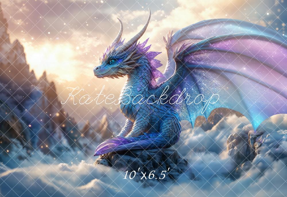 Kate Fantasy Blue Dragon Mountain Backdrop Designed by Chain Photography