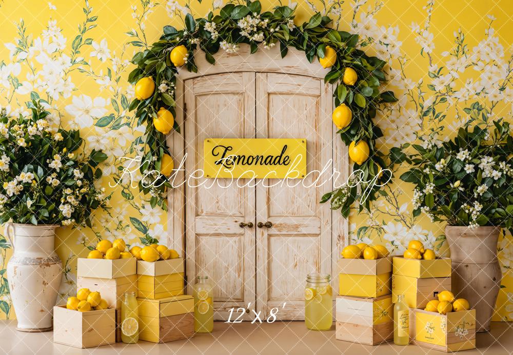 Kate Summer Lemon Floral Arch Backdrop Designed by Emetselch