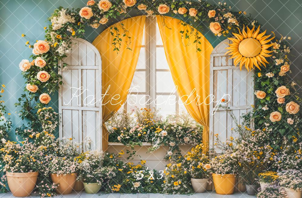 Arco Floral de Primavera con Girasoles para Ventana Diseñado por Emetselch