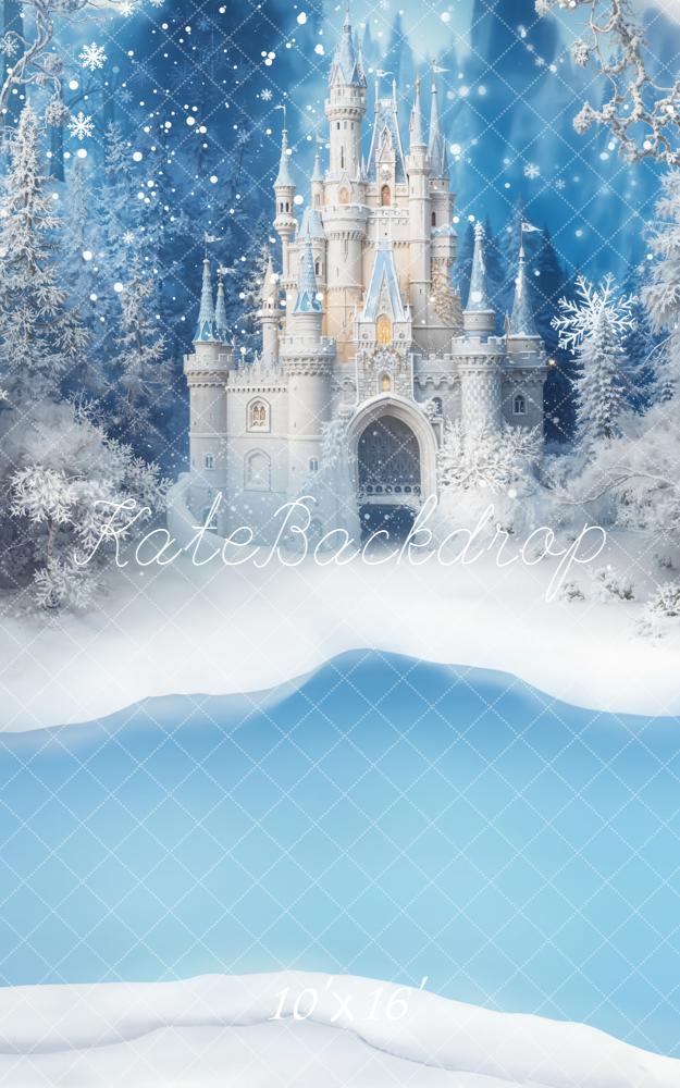 Kate Winter Castle Snow Forest Frozen Backdrop Designed by Emetselch