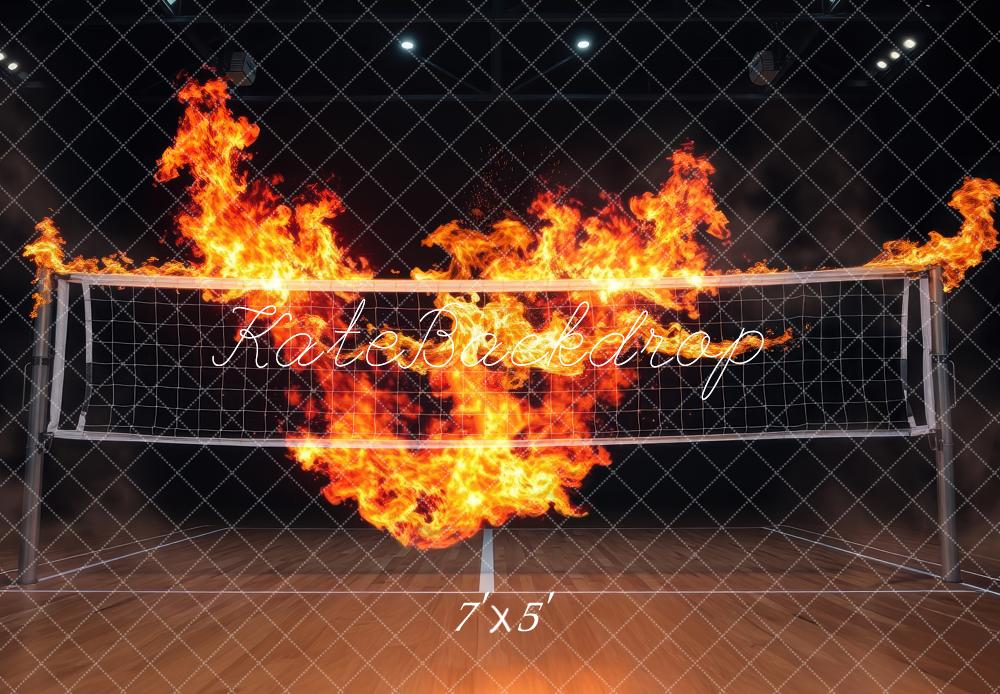 Sports Volleyball Flames Net Foto Achtergrond Designed by Laura Bybee