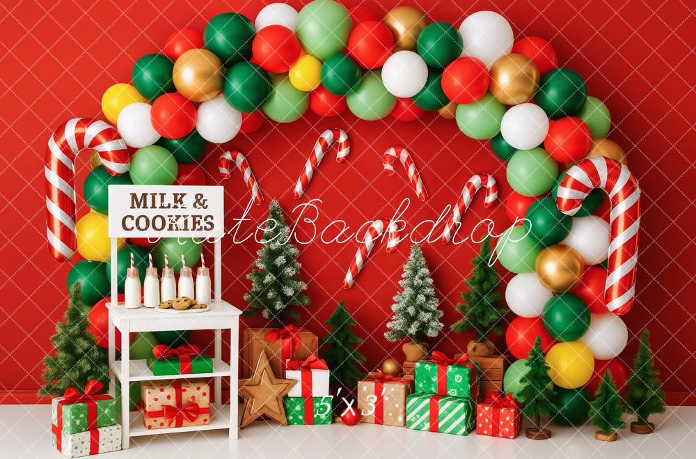 Kate Christmas Cake Smash Milk Candy Cane Balloon Backdrop Designed by Patty Roberts