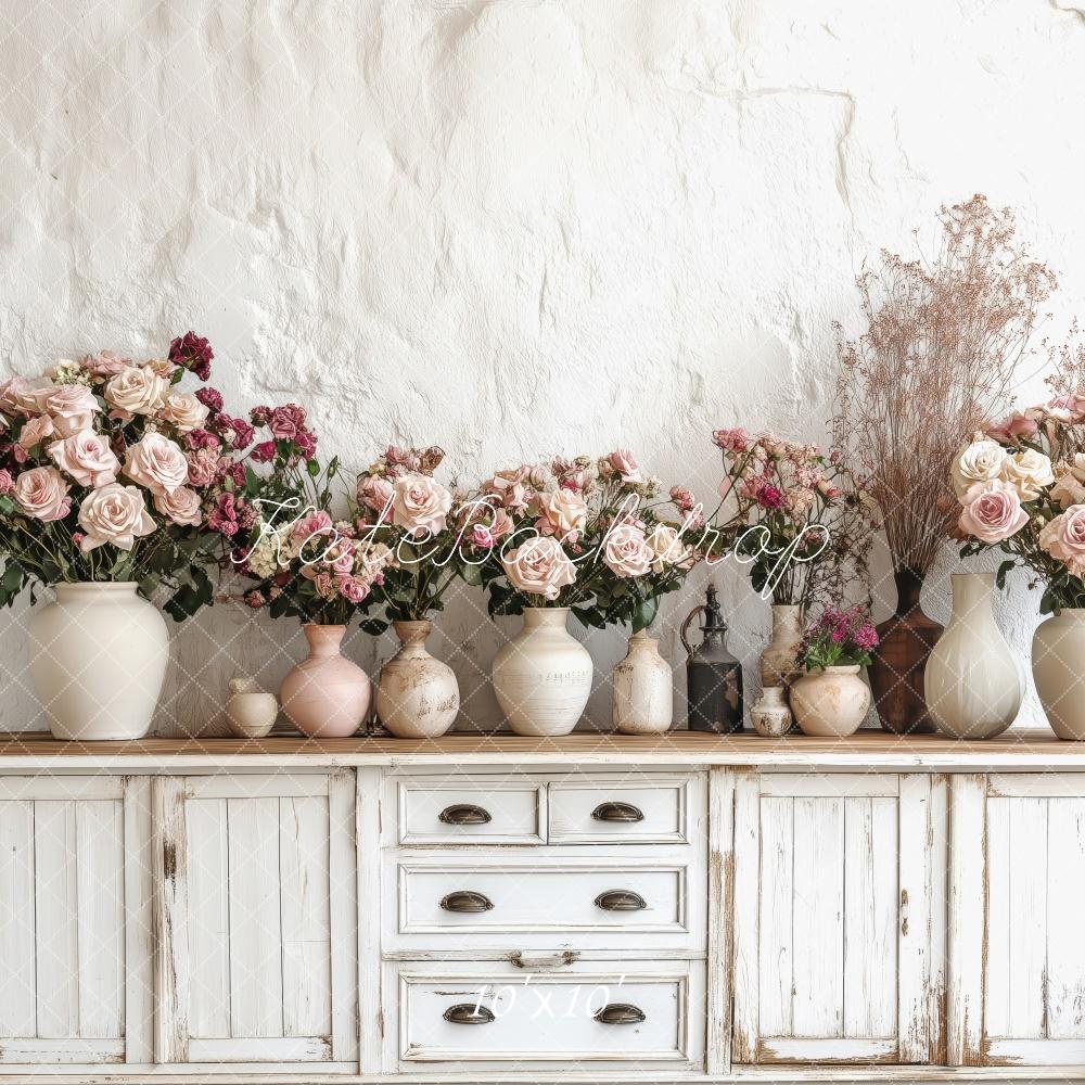 Spring Floral Vase Vintage Foto Achtergrond Designed by Patty Roberts