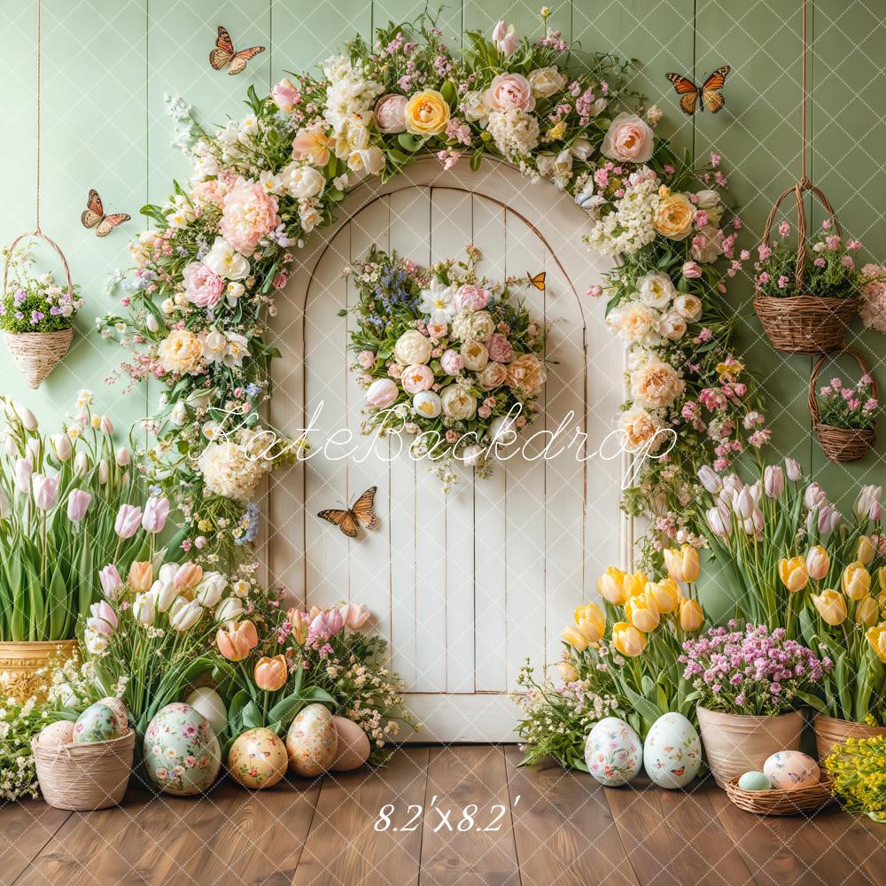Kate Spring Easter Flower Arch Butterfly Backdrop Designed by Emetselch