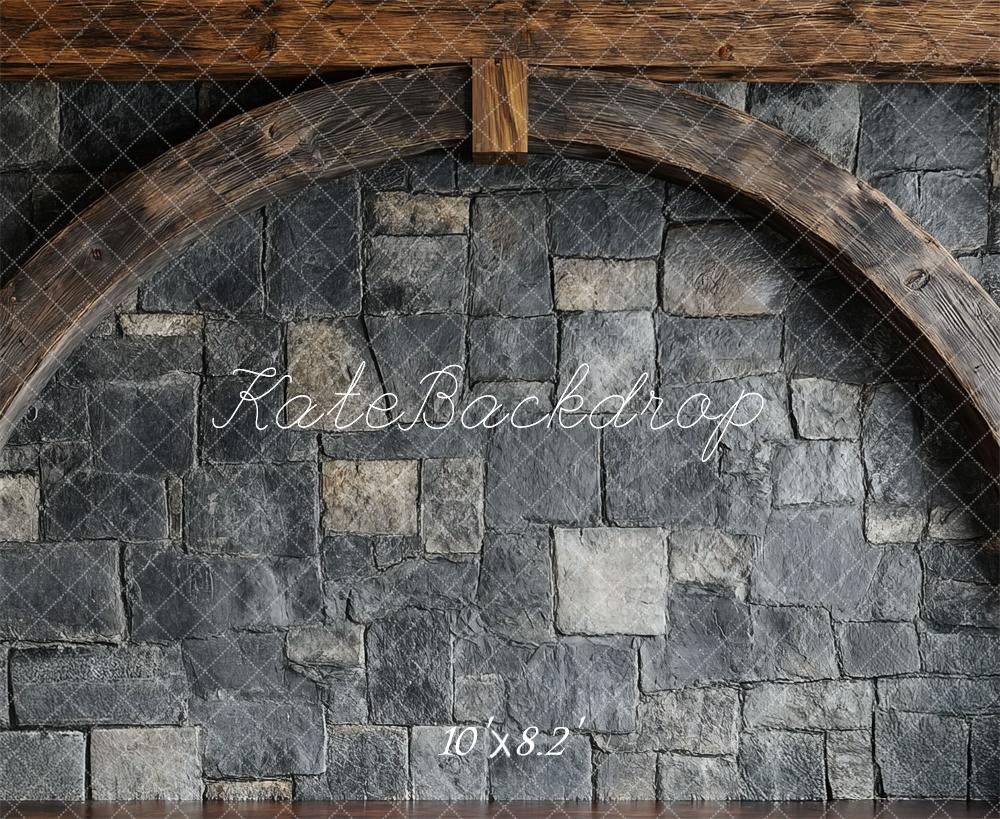Kate Rustic Arch Stone Wall Backdrop Designed by Mini MakeBelieve