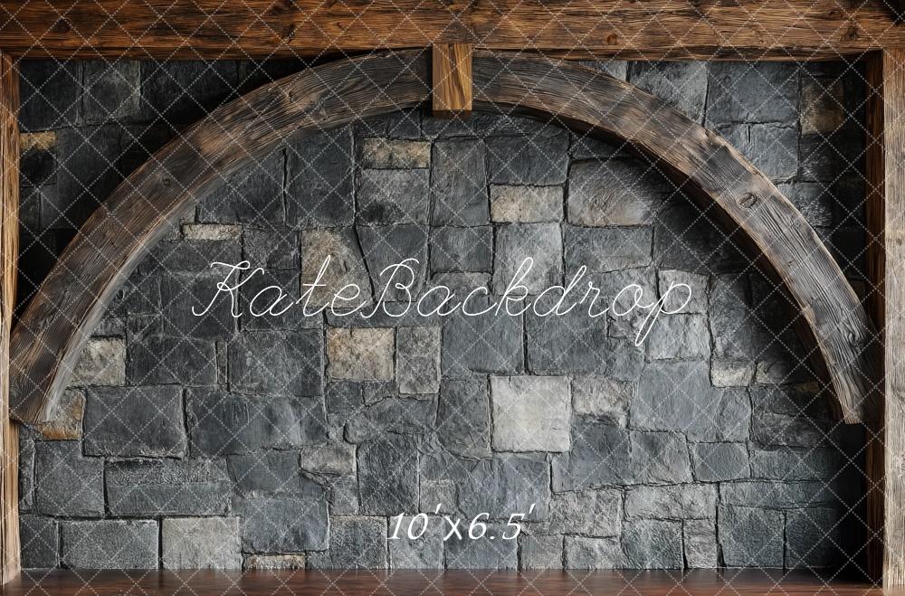 Kate Rustic Arch Stone Wall Backdrop Designed by Mini MakeBelieve